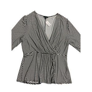 NWT Lane Bryant Striped Surplice Neck 3/4 Sleeve Top 18/20